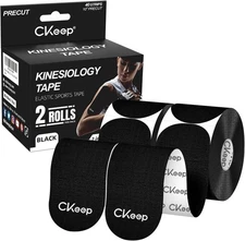 Kinesiology Tape, 2 Rolls Cotton Latex Free Hypoallergenic,Elastic Precut Strips