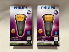 New Philips Led Soft White Dimmable 800 Lumens 12.5 Watts 60w Bulb Set Of 2