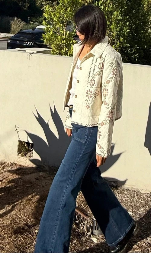 NWT Christian Lacroix Floral Embroidered Button Down Ivory Cotton