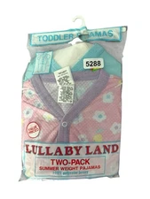 Vintage LULLABY LAND 2 Pack Pajamas One Piece Suit Toddler Size 4T NEW