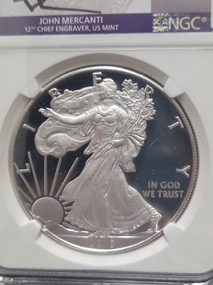 アメリカ2018年イーグル銀貨　ジョン・マーカンティサイン PR70DCAM アメリカ2018年イーグル銀貨 ジョン・マーカンティサイン PR70DCAM