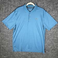 Under Armour HeatGear Polo Shirt Mens Large Blue Golf Short Sleeve Performance