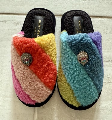 NWT Kurt Geiger 'London' Kensington Slippers, Rainbow MultiColor,Sz 12 Kids