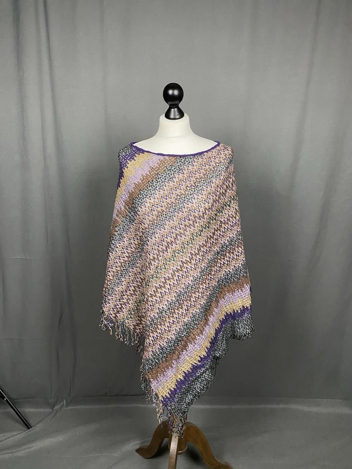 Capa poncho túnica multicolor Missoni vintage talla única para mujer - Imagen 3 de 4
