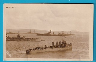 Original Real Photo Postcard World War One Royal Navy SCAPA FLOW Scotland