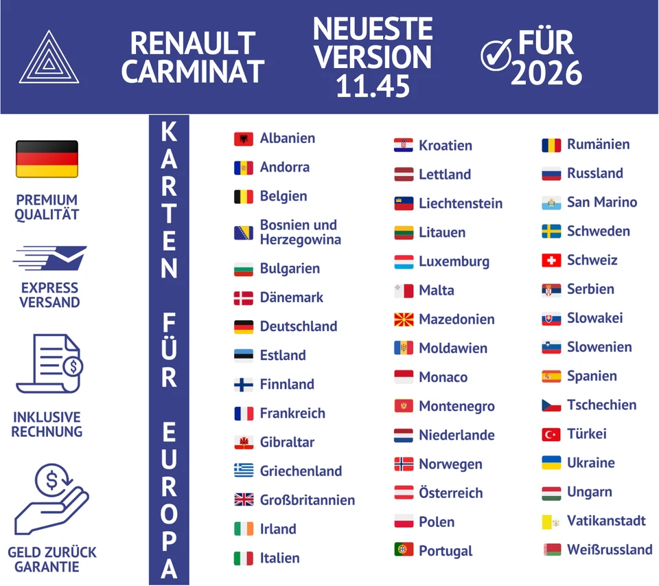 NEU FÜR 2026 RENAULT CARMINAT MAP 11.45 SD KARTE EUROPA LAGUNA MEGANE SCENIC - Bild 3 von 4