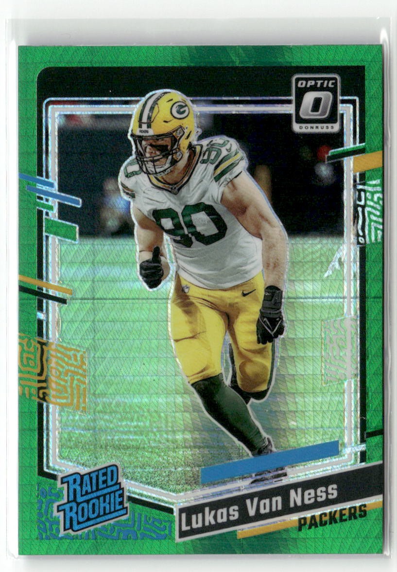2023 Donruss Optic #240 Lukas Van Ness Green Hyper ROOKIE RC