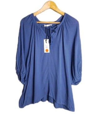 NWT Betty Basics Ladies Blue Boho Top Size 6