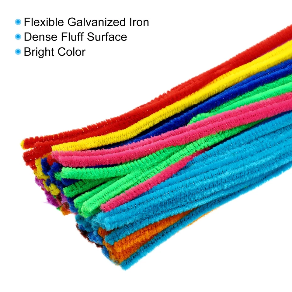 30Cm/12pouce Tuyau Nettoyeurs, 300 Paquet Souple Chenille Tiges Multicolore - Photo 4/4