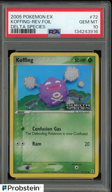 2005 Pokemon Ex Delta Species #72 Koffing Reverse Foil PSA 10 GEM MINT POP 37