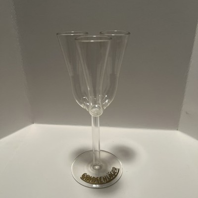 Goldschlager Triple Flute Long Stemmed Cordial Glass Vintage