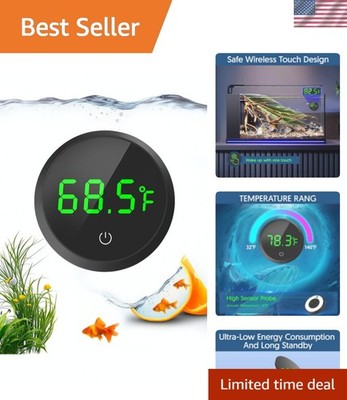 Fish Tank Thermometer Aquarium Thermometer Wireless Touch Stick Digital Aquar...