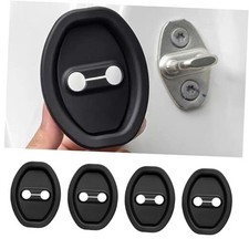 4PCS Car Door Strike Protector, Silicone Silent Door Lock Latch Guard black