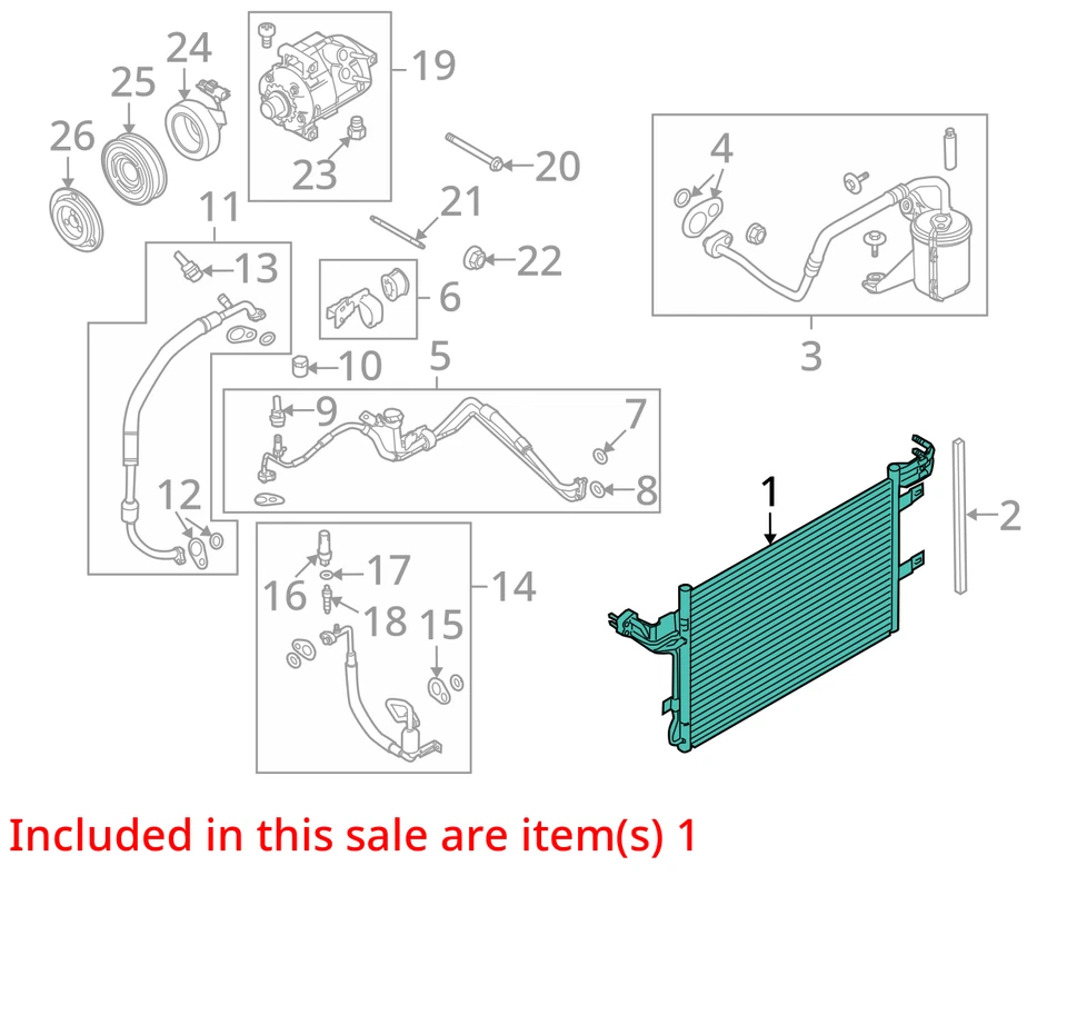 Condensador aire acondicionado aire acondicionado Ford Taurus Taurus X 131 k OEM LKQ Foto 4 de 4