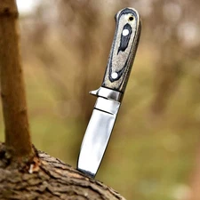 Loveless Knife – Custom D2 Steel Fixed Blade Hunting Knife with Leather Sheath