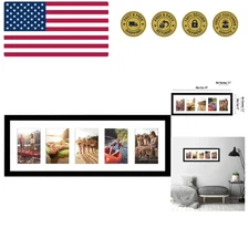 4x6 Collage Picture Frame with Shatter-Resistant Glass - Fits Five 4x6 Photos...