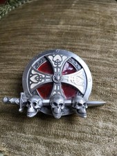 Gothic Belt Buckle Skulls/ Pirate Vintage Collectible 1996 By Dragon Designs