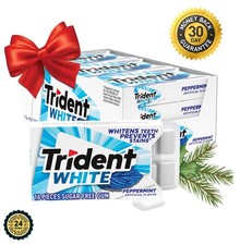 Trident White Peppermint Sugar Free Gum 9 Packs of 16 Pieces 144 Total Pieces