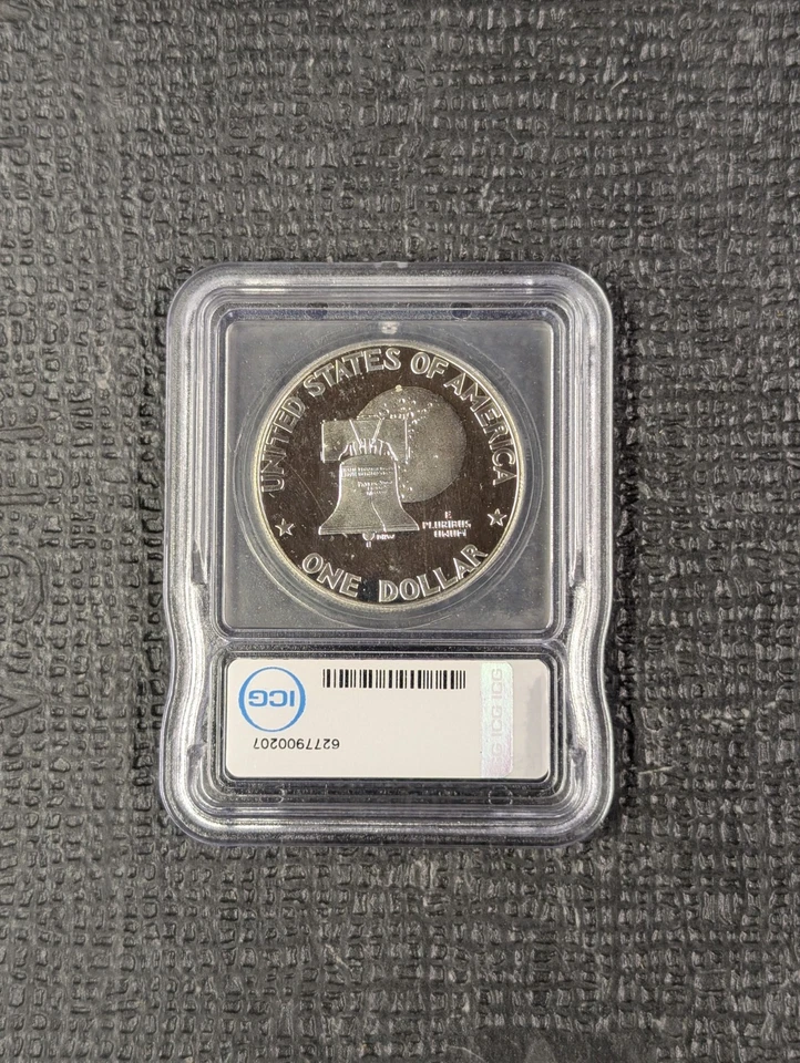 1976 S PR 70 DCAM Eisenhower Dollar Silver ICG - New A. Hutto Signed White Label - Image 2 of 4