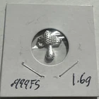 Mushroom .999 Fine Silver Hand Pour 1.6 Grams