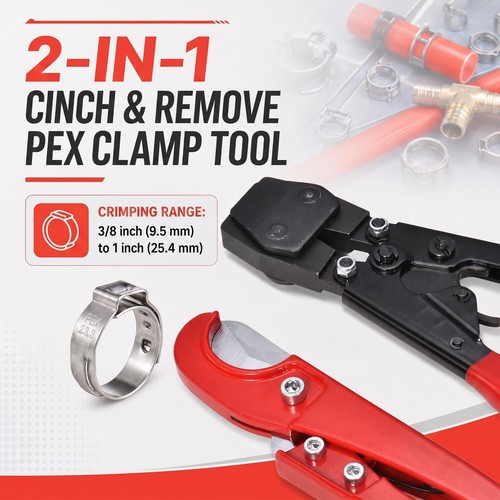 PEX Crimping Clamp Cinch Tool And Pipe Hose Cutter For 3/8"to1"