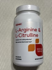 GNC - L-Arginine & L-Citrulline - 500 mg - 120 Caplets Exp 01/2026
