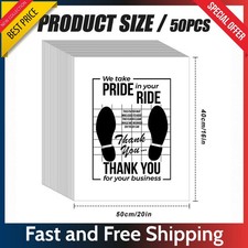 50 Pcs White Car Paper Floor Mats - Disposable Waterproof Auto Foot Pads Cover..