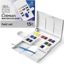 Winsor  Newton Cotman 15-Piece Watercolor Paint Set 0390083 