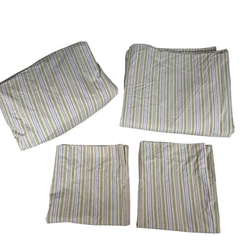 Vintage Ralph Lauren Multicolor Striped Cotton Sheet Set King Size Pack Of 4