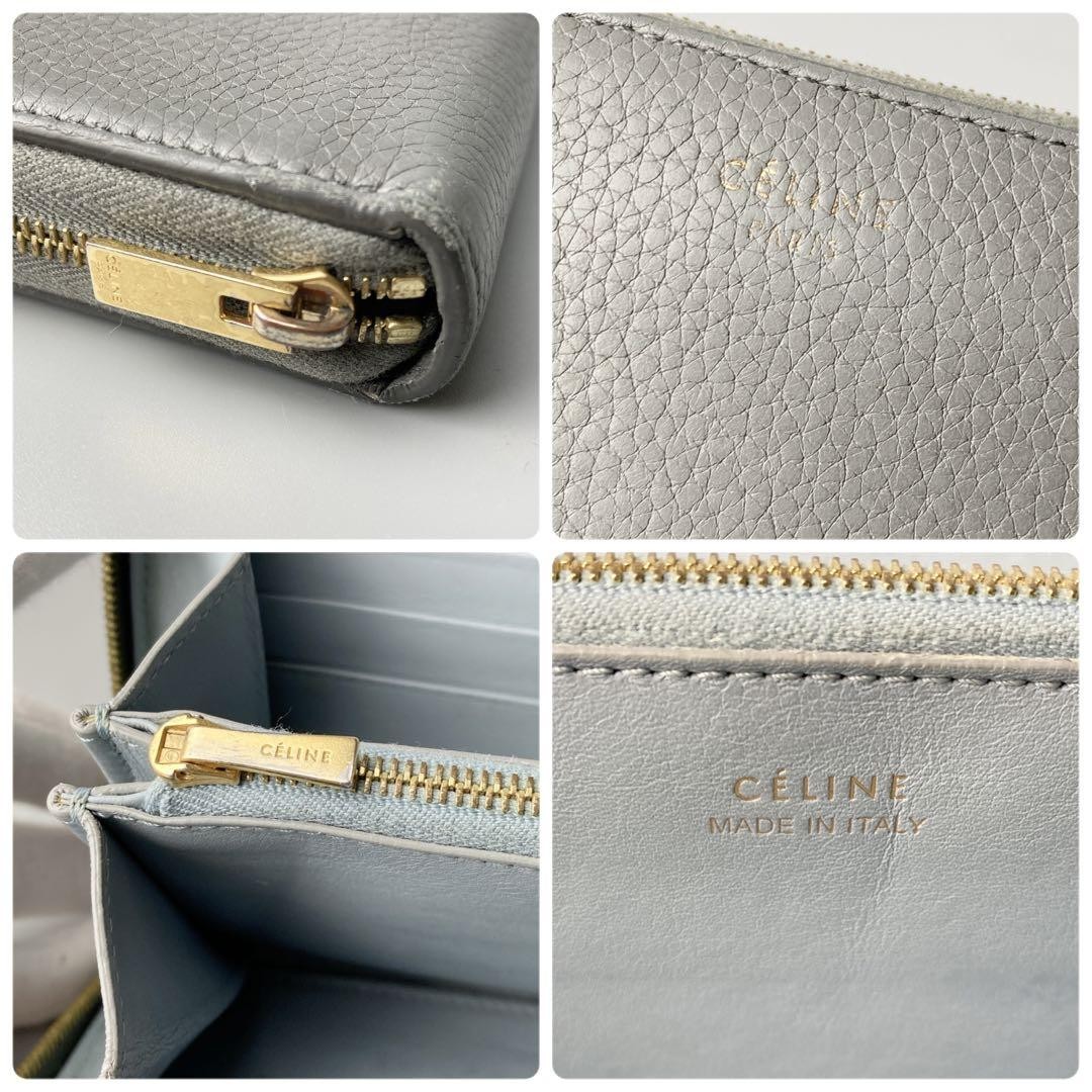 CELINE Multi-function Long Wallet Round Zipper Gr… - image 9
