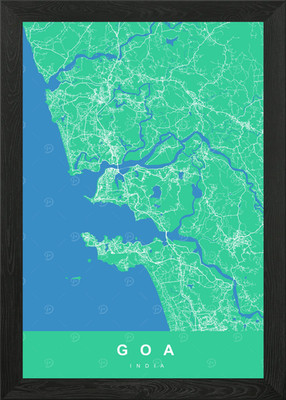 Goa, India Map Art Framed Wall Art Poster Canvas Print Picture