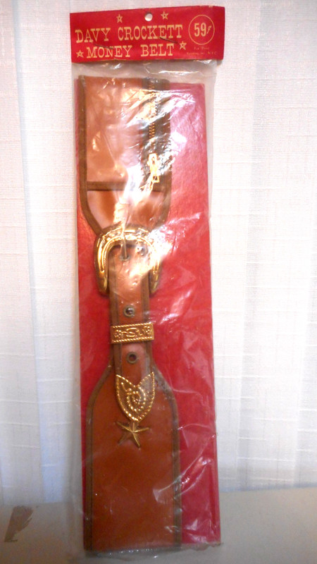 1950s RARE VINTAGE DAVY CROCKETT MONEY BELT COWBOY WESTERN UNOPENED