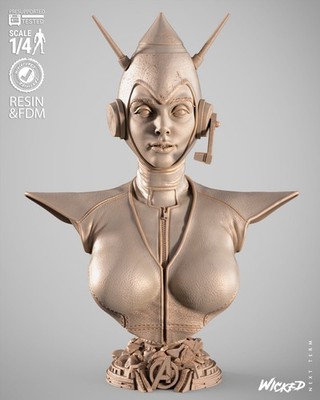 3D Printed 16K Resin Wasp Portrait Bust WICKED | 1:4 Scale | UNPAINTED