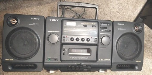 Sony CFD-445 CD Radio Cassette-Corder Portable Boombox - Tested - READ