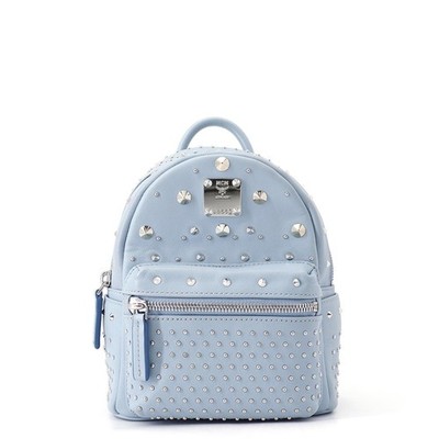 MCM Stark Special Bebeboo Backpack Leather Light Blue MMK6SVE71LS001