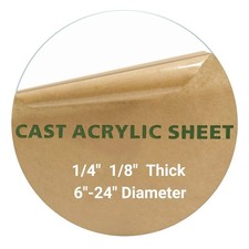 1 Pieces 1/4" Round Plexiglass Sheet, 17 Inch Diameter Clear Acrylic Circle, ...