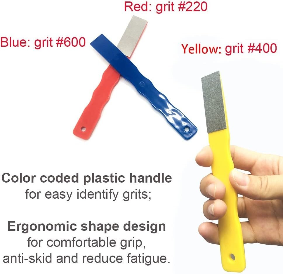 Color Coded Diamond File Set - Coarse, Medium, Fine for Precision Sharpening
