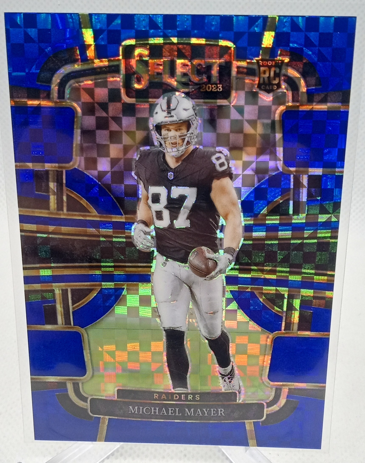 2023 Panini Select #57 Michael Mayer Blue Checkboard Prizms Rookie #/199