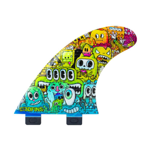 3DFins - Monsters (fits FCS1 base) - Medium - Thruster - Surfboard Fins - New - Picture 2 of 5