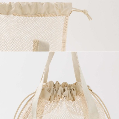 4Colors Unisex Drawstring Pool Beach Bags Mesh Bag Casual Travel Toiletry Makeup - Picture 9 of 18