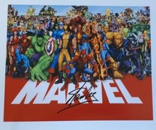 Marvel Heroes 8x10 Stan Lee Signed Reprint Poster