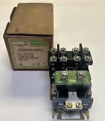 GENERAL ELECTRIC,CR2810A14AK2,MACHINE TOOL RELAY 10A 600V NEW