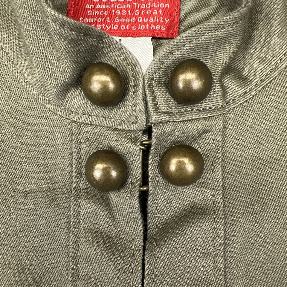 GUESS USA Womens Medium Military Double Button OD Green Olive Jacket Fashionable - Image 4 of 4