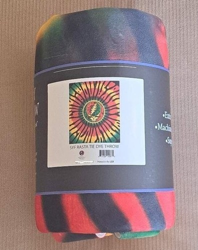 New Rasta Steal Your Face Grateful Dead Skull Thick Fleece Throw Gift Blanket - Picture 3 of 3