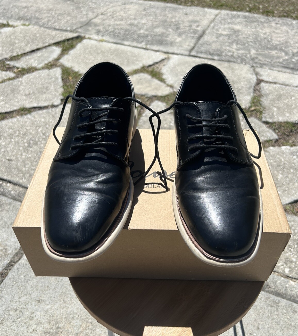 SAOLA Scarpe eleganti uomo Jonsen Milan stringate in pelle nera taglia 10 5