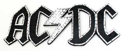 Mirrored mosaic AC/DC Lightening Logo Wall Art AUSTRALIAN HEAVY METAL ...