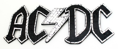 Mirrored mosaic AC/DC Lightening Logo Wall Art AUSTRALIAN HEAVY METAL ...
