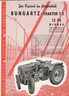 Tractor brochure Bungartz tractor T 5 12 hp diesel 1 page