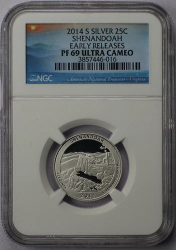 2014-S 25c Shenandoah Silver Quarter - NGC PF 69 Ultra Cameo