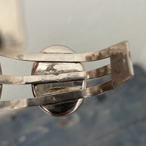 Brazalete ajustable con incrustaciones de varias piedras de metal hecho a mano Filipinas (Q8) - Imagen 8 de 8